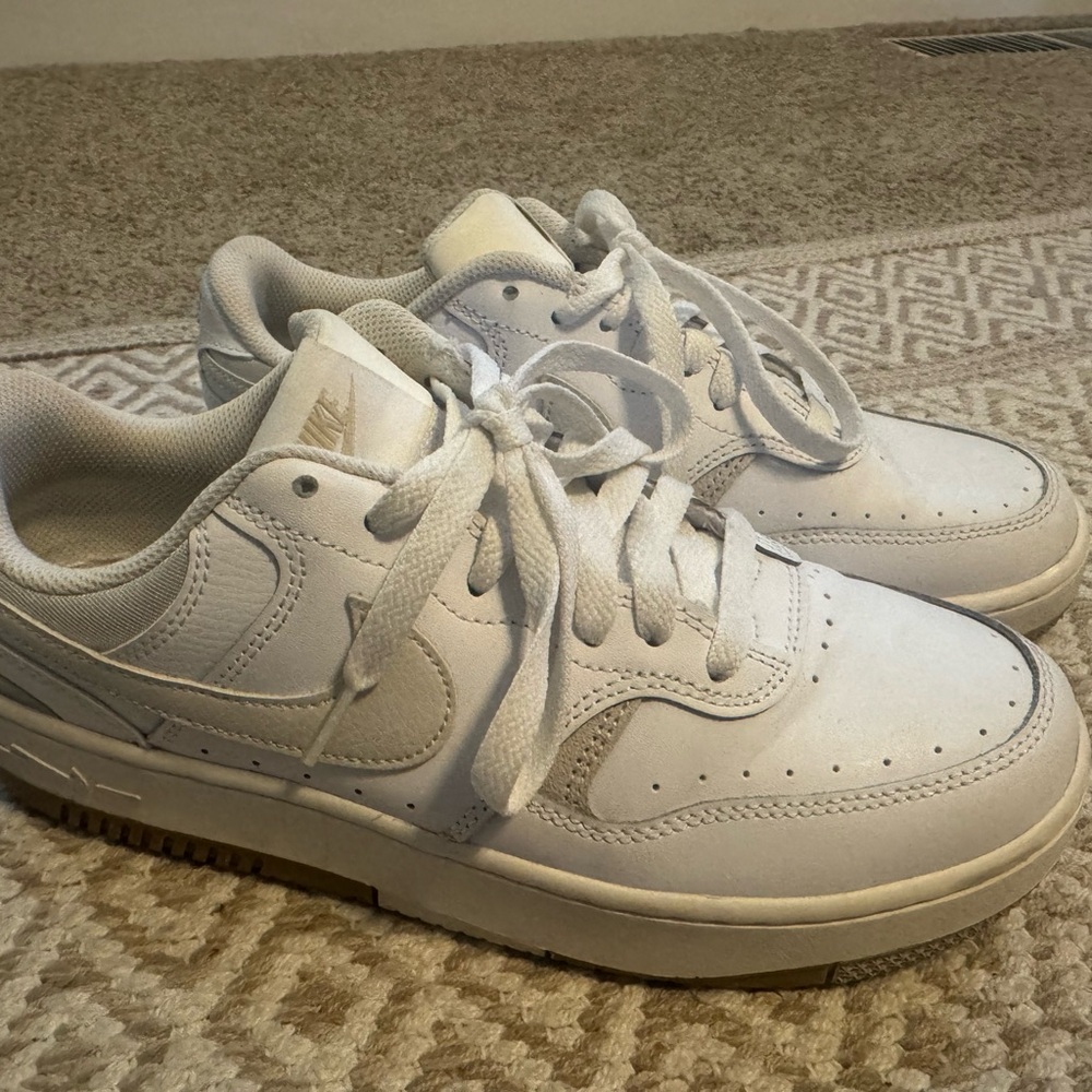 Nike White + Beige Women's Sneakers-Gemma - Picture 3 of 7